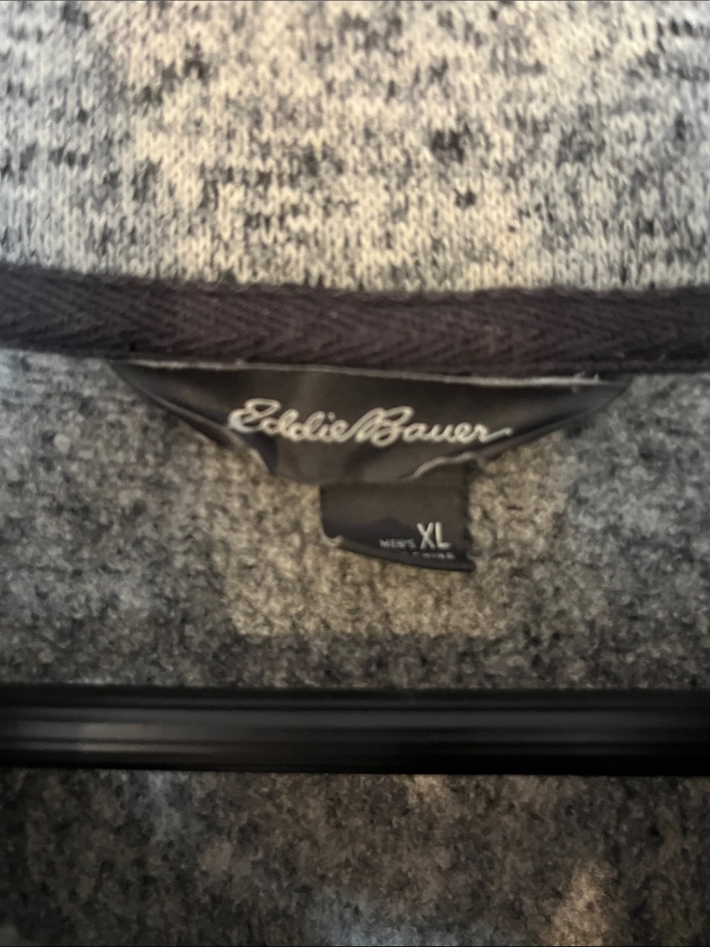 Eddie Bauer Men's Gray Marled Zip-Neck Sweater - Picture 2 of 7